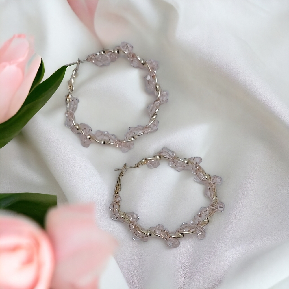 Blush hoop earrings - Picture 6 of 7